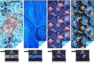 4 Pack Microfiber Lightweight Beach Towel Sand Free Quick Dry Absorbent Thin Com - Picture 1 of 12