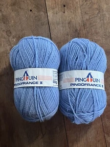 Yarn Pingouin Pingofrance II 75%Acrylic 25%Wool Yarn 50g Color 103 Blue Lot 2 - Picture 1 of 8