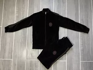 STEFANO RICCI TRAINSUIT JACKE & HOSE Samt SCHWARZ Größe Medium - Bild 1 von 10