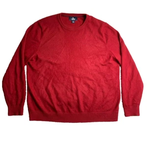 Land's End Sweater Adult Large Red 100% Cashmere Oversized Grandpa Outerwear Men - Picture 1 of 8