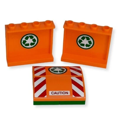 LEGO City 60118 Recycling Arrows Lot Orange Garbage Truck Vehicle Slope Stickers - Image 1 of 4