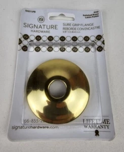Signature Hardware 1/2" IPS Low Pattern Sure Grip Flange Polished Brass IN STOCK - Picture 1 of 3