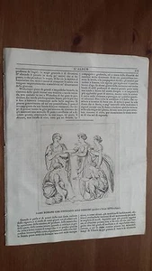 1839 L'Album Belle Arti: Dame Romane che Giuocano agli Ossicini (da Ercolano) - Picture 1 of 1