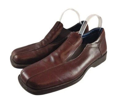 Mocasines de cuero usados Bacco Bucci para hombre talla 10,5 D hechos en Italia Foto 1 de 4