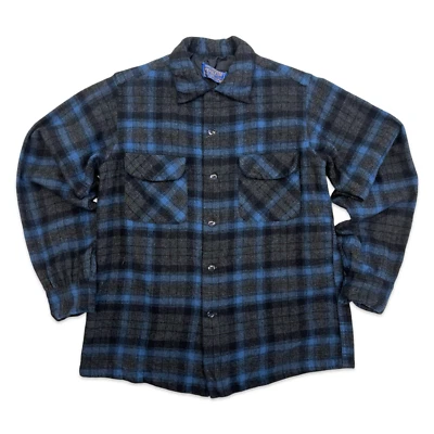 VTG USA PENDLETON WOOL BOARD SHIRT PLAID ROCKABILLY HOT ROD BEACH BOYS S 36” - Image 1 of 4