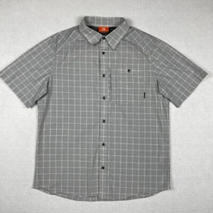 Merrell Shirt Mens Large Gray Plaid Outdoors Hike Walk Camp Travel Vacation Work - Picture 1 of 15