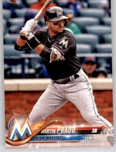 2018 Topps Series 1 Martin Prado Base Card MLB PWE Set Break Marlins #77 - Picture 1 of 2