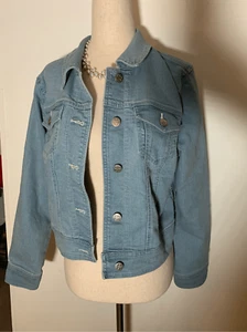 Liz clairbore Jean jacket size 8 light blue jacket - Picture 1 of 4