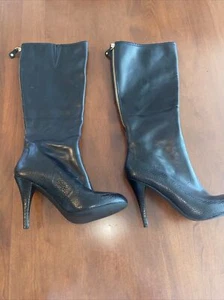 Rockport Damen-Stiefel mit schwarzem Lederabsatz mit Reißverschluss hohe Absätze Größe 8 - Bild 1 von 13