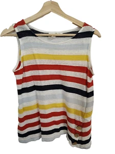 C&C California Linen Tank Top Women's XS Striped Sleeveless - Picture 1 of 5