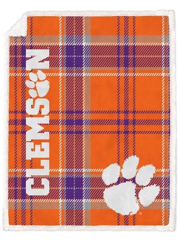 Clemson Tigers NCAA 60'' x 70'' Fleece Sherpa Throw Blanket-F48706123 Cover