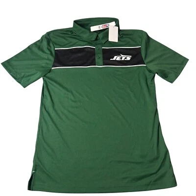 NWT New York Jets Polo Mens M Green NFL Shirt Short Sleeve Football Fan Apparel - Image 1 of 4