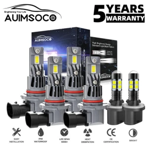 For Chevy Silverado 1500 2500 HD 1999-2002 LED Headlights + Fog Light Bulbs A+ - Picture 1 of 18