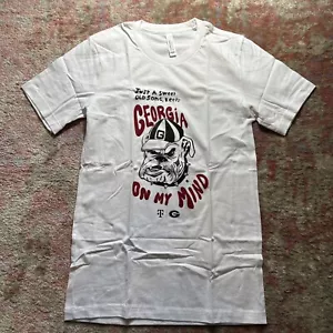 Georgia Bulldogs “Georgia On My Mind” Logo T-Shirt WHITE UGA SEC SMALL NEW - Picture 1 of 4