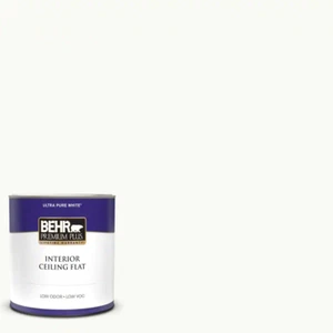 BEHR PREMIUM PLUS Ultra Pure White Ceiling Flat Interior Paint Acrylic - Picture 1 of 12