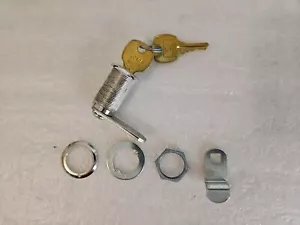 Cam Lock; Cabinet Toolbox Drawer Safe, Tumbler Lock Cylinder 1- 1/16" Hole 3/4" - Picture 1 of 5