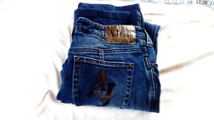 Womens Armani Jeans 29 waist leg 30 stretch blue denim RN103723 VGC sequined AJ