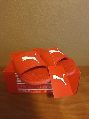 PUMA Big Kids' Cool Cat Echo BX JR Red White Slides Sandals Size 7C - Image 1 of 4