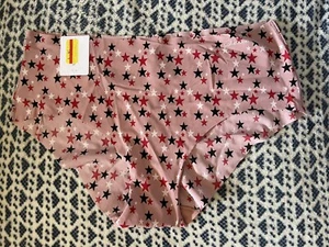CALVIN KLEIN Invisibles Patriotic Star Printed Pink Hipster Panty Womens Sz L 7 - Picture 1 of 7