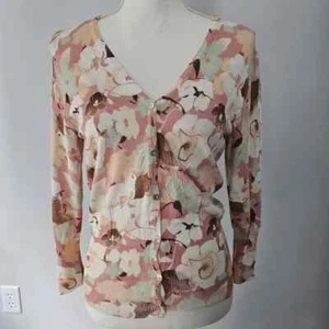 Mujer GEORGE Ligero CARDIGAN Floral RAYON Melocotón VERANO Marrón TALLA (0/2) XS - Imagen 1 de 11