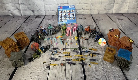 FORTNITE Huge Lot Of 4 inch Action Figures Characters, Weapons, Harvesting Tools Cover