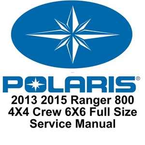 2013 2014 2015 Polaris Ranger 800 4x4 Crew 6x6 FullSize Workshop Service manual - Foto 1 di 22