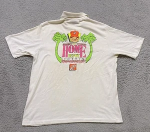 Vintage The Home Depot Shirt Mens Extra Large White Polo 90s Caricature Stained - Picture 1 of 11