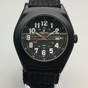 Smith & Wesson Tactical Watch Men 40mm Black Dial Date Red Pointer New Battery - Picture 1 of 15