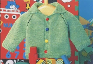 Cabin Fever Strickmuster #606 Knöpfe Cardigan-Top Down Baby Kind 3 Monate-2 Jahre - Bild 1 von 3