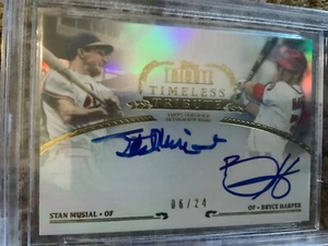 2013 Topps Tribute Timeless Autograph Card BRYCE HARPER STAN MUSIAL BGS9.5/9 - Picture 1 of 4