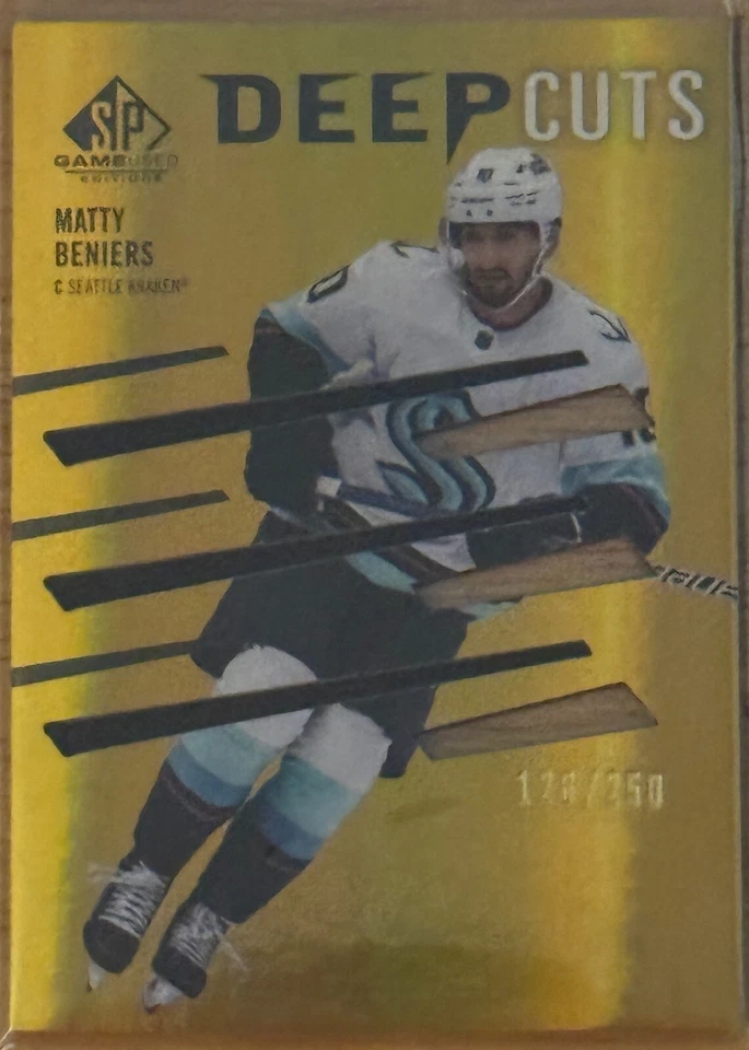 2023-24 SP Game Used Deep Cuts Matty Beniers Gold #DC-1 126/250 Seattle Kraken - Image 1 of 2