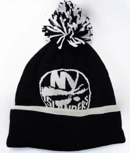 New York Islanders Reebok KT52Z NHL Hockey Pom Pom Black Knit Beanie Toque Cap - Picture 1 of 1