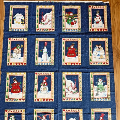 VTG Daisy Kingdom Heaven & Nature Sing 1149 Cotton Fabric Panel 35"x 46” Snowman - Image 1 of 4