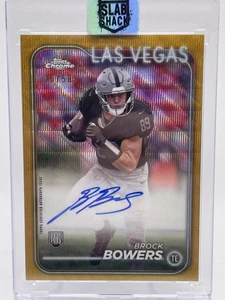 2024 Topps Chrome Brock Bowers Gold Wave Auto Rookie RC /50  - Bild 1 von 2