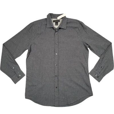 The Men's Store Cotton Classic Fit Button Down Shirt Heather Grey Medium - Image 1 of 4