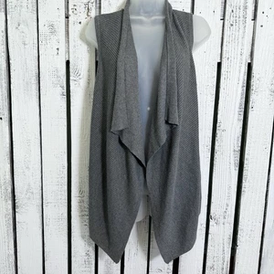 Apt.9 Petite XS Gray Sweater Vest Open Front Sleeveless Cardigan Top Fall Winter - Picture 1 of 12