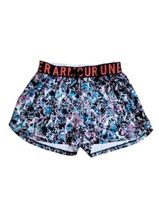Under Armour Girls Youth Large YLG Athletic Shorts Graffiti Multicolor EUC - Picture 1 of 6