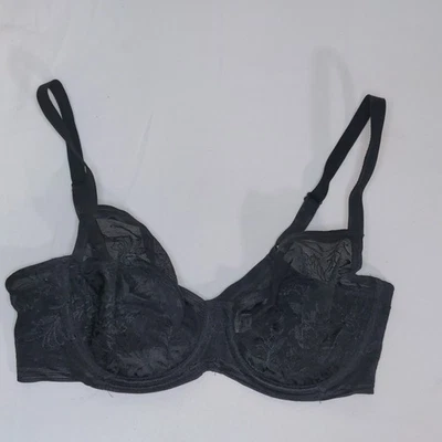Wacoal net effect black lace balconette bra  851340 size 34D - Image 1 of 3