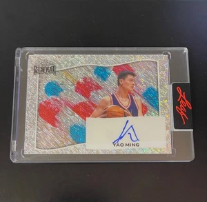 2025 Leaf Metal Yao Ming Stars and Stripes Silver Shimmer Auto /4 - Picture 1 of 2