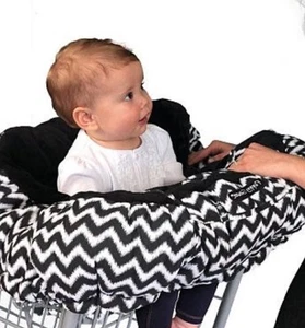 Floppy Seat Ultra Plush Shopping Cart High Chair Chevron Ltd Ed Black White - Picture 1 of 9