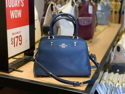 Bolso de mano Coach para mujer mediano Lillie Carryall azul/dorado Foto 1 de 4
