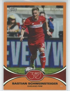 2025 Topps MLS 30th Anniversary Bastian Schweinsteiger Orange /25 - Picture 1 of 2