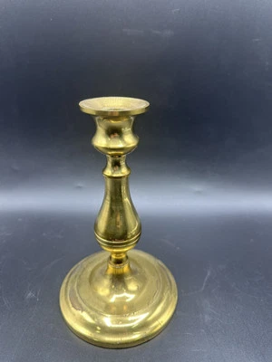 Candelabro de latón macizo de principios del siglo XIX 7,5" EE. UU. (K) Foto 1 de 4