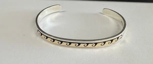 Vintage Navajo 14k Gold Sterling Silver Designer Cuff Signed Bear 13.4g - Picture 1 of 5