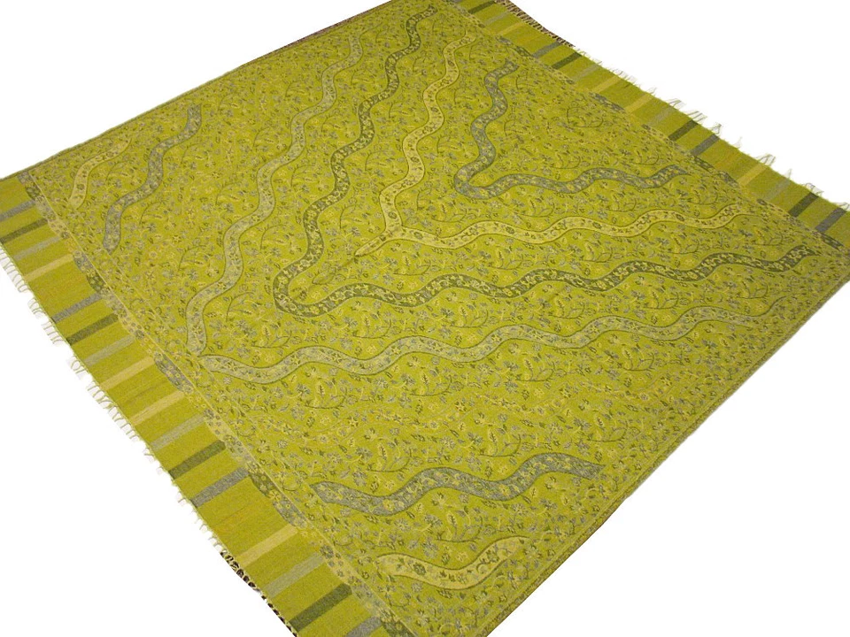 Tela cuadrada superpuesta de cachemira tejida de lana elegante cubierta de mesa lino India 60 pulgadas Foto 1 de 1