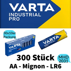 300 Stück Batterien Varta AA Mignon Industrial LR6 Alkaline 1,5V 10er Tray 2031