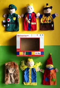 ROBA 6 Kasper Figuren OVP Box NEU Therapie PUPPE Theater PLÜSCH Set 80 Folkmanis - Bild 1 von 8
