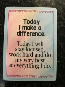 Affirmationskarte HEUTE MACHE ICH EINEN UNTERSCHIED Andenken Geldbörse Karte INSPIRIEREND - Bild 1 von 3