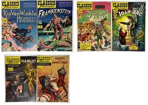 Classics Illustrated Comics Rip, Frankenstein, 80 Days, Joan Arc, Hamlet, Knight - Picture 1 of 20