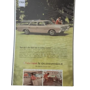 Oldsmobile Vista Cruiser 1964 camioneta anuncio publicitario vintage - Imagen 1 de 4